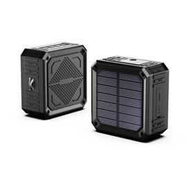 ABFOCE Solar Speaker Portable IPX6 Waterproof Bluetooth Speaker 15 Hours of Playtime Rich Stereo Bass Shockproof Dustproof for Home and Outdoor Wireless Speaker(1-Pack)