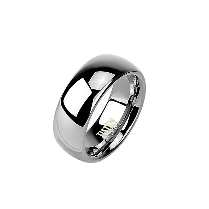 Tapsi´s Coolbodyart Tisten Titanium Tungsten Silver Ring 8mm Wide High