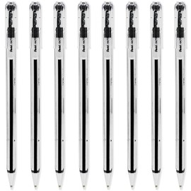 Pentel Superb Ballpoint Pen Ball Point Pens 0.7mm Nib Tip 0.25mm Line Width Fine Line Refillable Ink BK77 - Pack Of 8 - Black Ink