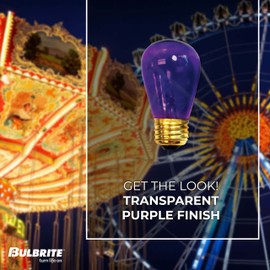 Bulbrite 701511-11S14TPU - 11 Watt S14 Transparent Purple Light Bulb