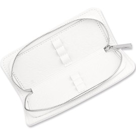 SEEDEW Lash Tweezers Organizer, Eyelash Extension Tweezers Case, Soft PU Leather 6 Positions Rounded Corners Portable, Individual Storage Bag Box for Makeup Brush, Slender Small Tools (White)