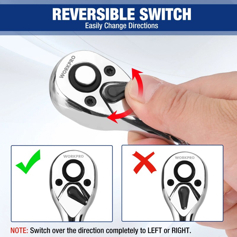WORKPRO Stubby Ratchet & Bit Driver Set 16 PCS, 1/4",