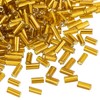 sourcing map 1300Pcs 4x1.7mm Glass Bugle Beads Gold