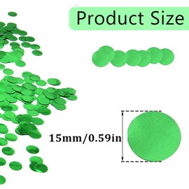 Hocansen 15mm Round Multicolor Table Confetti Glitter Sparkle Table Confetti Table Confetti Dots Decoration for Balloons, Weddings, Parties (Green/ZX-YX)
