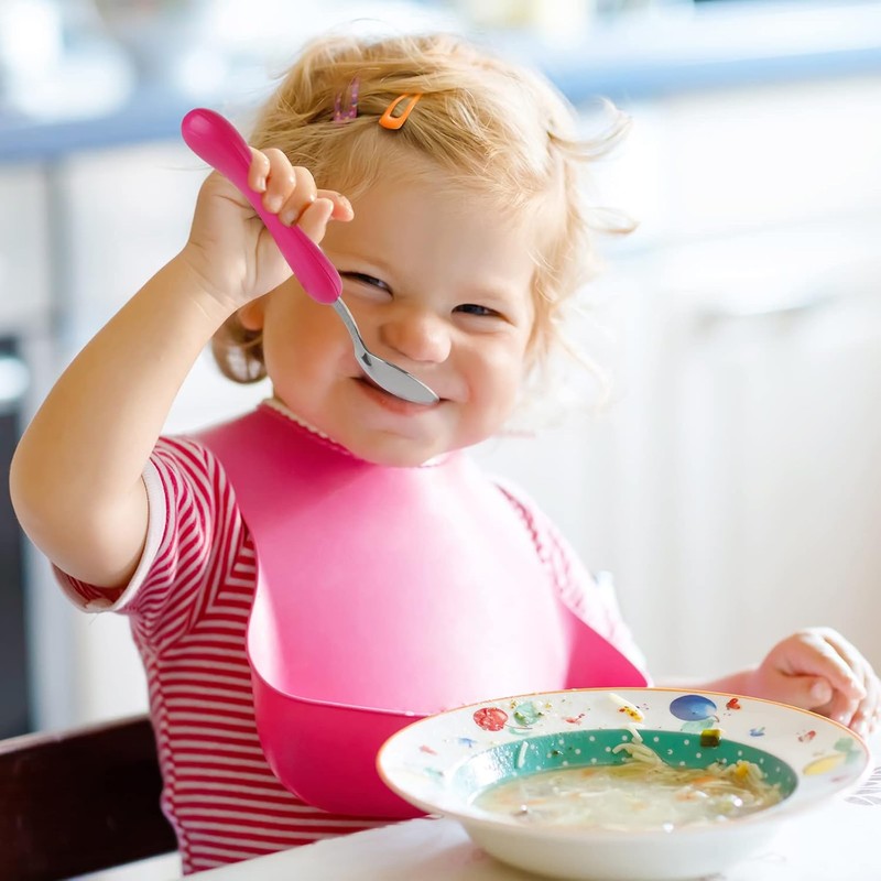 Lehoo Castle Cucharas Para Bebe, Tenedores Para Niños con 2