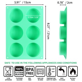 Sidosir 3Pcs Oreo Cookie Chocolate Silicone Mold, 6-Cavity Round Cylinder Oreo Chocolate Cover Molds for Candy, Silicone Baking Molds for Mini Cakes, Jelly