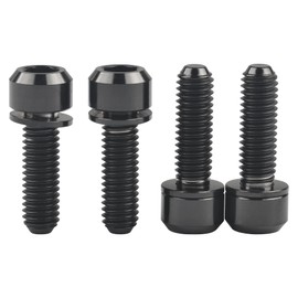 Wanyifa Titanium M6 16 18 20 35mm Allen Hex Bolts with Washers Screw for Bicycle Crank Brakes Pack of 4 (M6X20mm, Black)