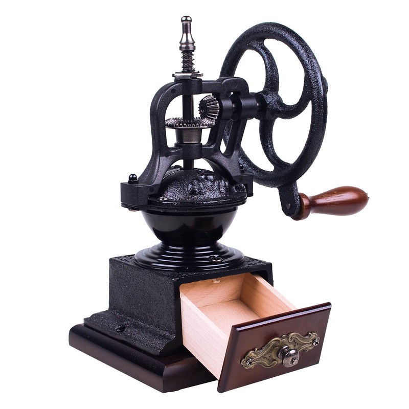 XINQUILIFY Manual Burr Coffee Grinder,Home Vintage Style Wooden Hand Crank