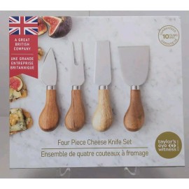 Taylor's Eye Witness TAYLOR’S EYE WITNESS, Four Piece Stainless CHEESE KNIFE Set, Acacia Wood Handles