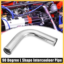 REPAIROCK OD 2.50" 63mm Leg Length 6" 152mm Car Aluminum Alloy Tube Intercooler Pipe 90 Degree Bend Elbow Air Intake Joiners Tubing - Pack of 2 Auto Replacement Parts