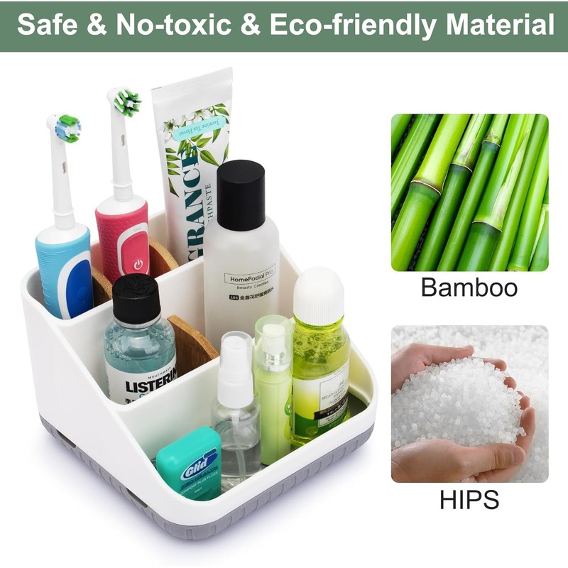 Chintu Bathroom Toothbrush Holders for Countertop - Electric Toothbrush Organizer