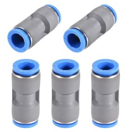 TA-VIGOR 12mm Straight Push Connectors, Pneumatic Connectors PE Tube Quick Connector, Straight Union Push Plastic Air Fitting, Quick Release Coupler for Air Compressor and Vacuum System, 5Pcs