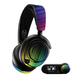 MightySkins Glossy Glitter Skin Compatible with SteelSeries Arctis Nova Pro - Rainbow Streaks | Protective, Durable High-Gloss Glitter Finish | Easy to Apply and Change Styles | Made in The USA