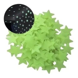 Franmova Paquete 100 Estrellas Fluorescentes Sticker Fosforescente