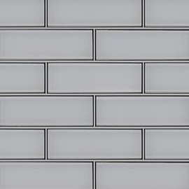 MS International Ice Bevel 4 inch x 12 inch Beveled Glass Subway Tile for Kitchen Backsplash, Wall Tile for Bathroom, Shower Wall Tile, 4x12 inch Mosaic Tile, White-Cool