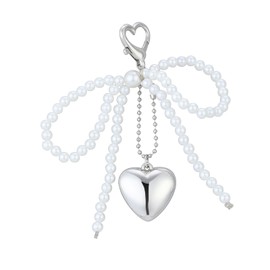 PUCAPOCO Pearl Bow Keychain Coquette Aesthetic Keychain Keyrings Bag Charms Pruse Car Charms Keychain, Multi, Free size