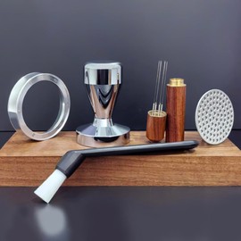 5 Pieces - 51mm Espresso Tamper Accessories Kit Fit 51mm Portafilters, 51mm Coffee Tampers Set, WDT Stirrer Tool, Puck Screen, Dosing Funnel, Coffee Cleaning Brush (51mm)