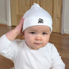 Azeeda 'Fancy Tuk Tuk' Baby Beanie Hat (BH00033499) White