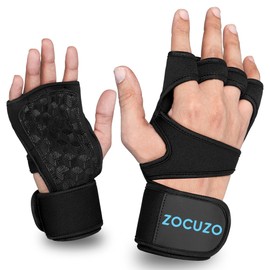 ZOCUZO Ventilated Weightlifting Gloves for Men and Women with Wrist Support, Pam Protection, Silicon Padding no Calluses and Strong Grip for Workout (Black, X-Small)