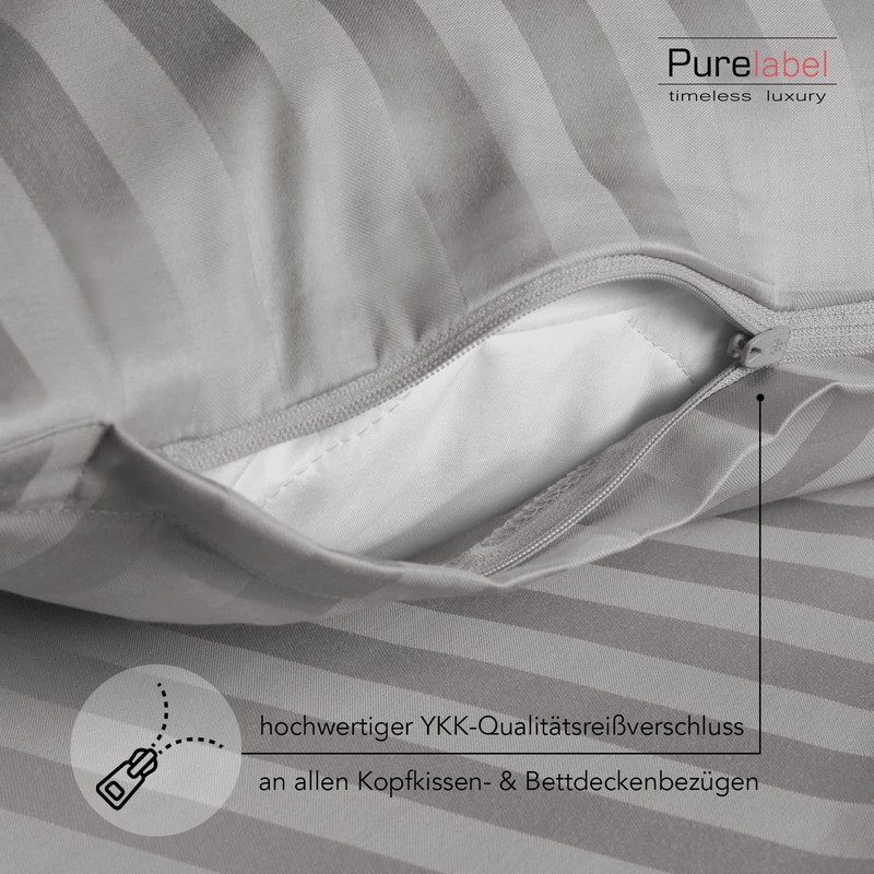 Pure Label Mako Satin Damask Striped Cushion Cover 40 x