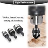 Teocpai 3Pcs Countersink Drill Bits 5 Flute 90 Degree Chamfering