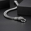 Klapgo Gothic Silver Snake Head Bracelet for Men
