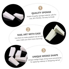 IWOWHERO Nail Art Sponge Applicator 48pcs Small Sponges Cosmetic Wedges Gradient for Women Girls Present