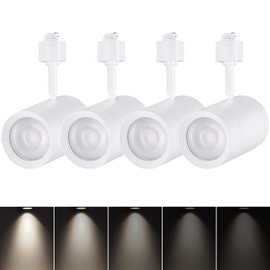 LEONLITE Retail Pro Series 17.5W LED H Track Lighting Heads, ETL FCC Listed, Commercial Dimmable H Track Light Heads for Store Shop Restaurants, CRI90 36° Track Lighting, 4000K, Matte White, Pack of 4