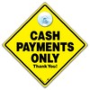 Cash Payments Only Thank You Shop Window Sign with Suction