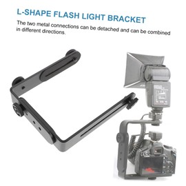 Uonlytech soporte en L doble portalámpara soporte para cámara web tripié tripod cámara réflex digital soporte para trípodes soporte para monopies dirigió soporte de lámpara Accesorios Metal