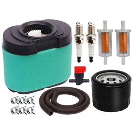HOODELL 792105 Air Filter 696854 Oil Filter Kit Compatible with 407777 445877 Engine John Deere D170 Z425 Lawn Mower, Replace MIU11515 Air Filter