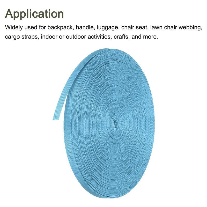 sourcing map Flat Nylon Webbing Strap 3/8 Inch 50 Yards