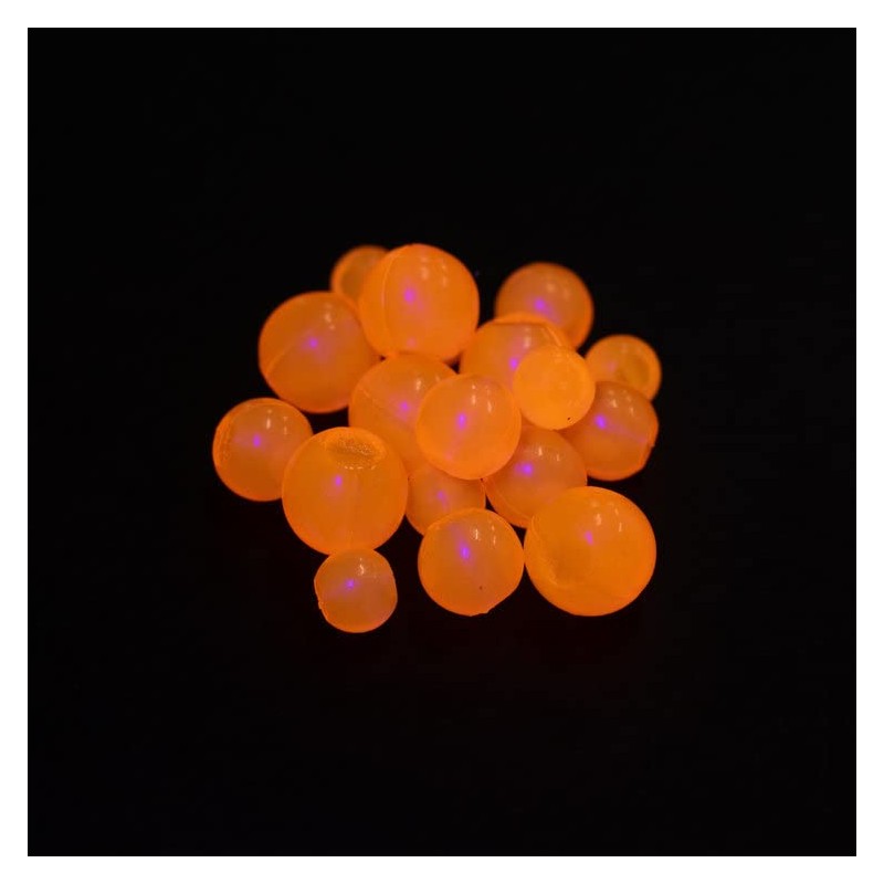 Death Roe Soft Bead 5/16" Ghost Pearl Fire with rig