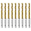3/16" Hex Shank Titanium HSS Twist Drill Bits, 10PCS by