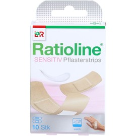 RATIOLINE Sensitive Plaster Strips in 2 Sizes Pack of 10