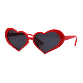 Retro Trendy Hippie Heart Shape Plastic Sunglasses Red Black