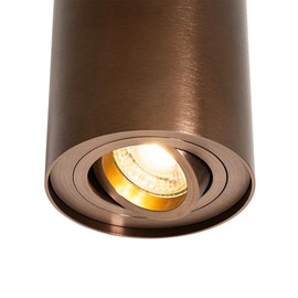QAZQA - Modern Ceiling Spotlight Dark Bronze Rotatable and Tiltable - Rondoo Up I Living Room I Bedroom - Aluminium Cylinder - LED Suitable for GU10