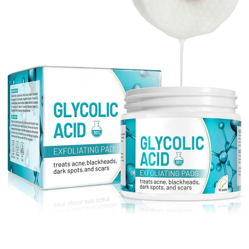Glycolic Acid Pads 30%, Exfoliates Surface Skin and Reduces Fine