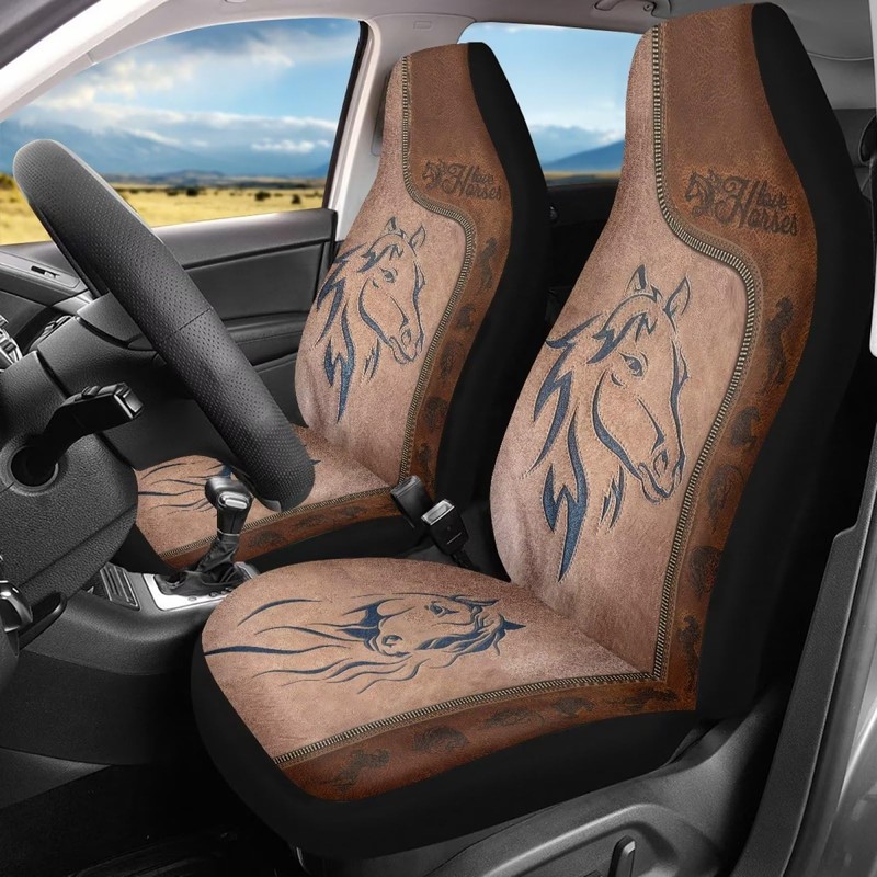 Talayituse Horse Leather Print Car Seat Cover for Front Seat