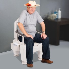 Bedside Toilet, Portable Toilet with Tissue Box and Garbage Bags,Height Adjustable Adult Potty Chair for Pregnant Women, Patients, Elderly People(Coffee)