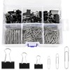SANNIX 500Pcs Paper Clips and Binder Clips Assorted Sizes, Silver