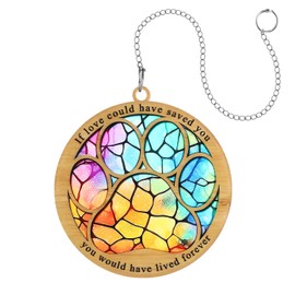 NQEUEPN Pet Reminder Dog, 16.4 x 15 cm Memorial Gift Dog with Chain Pet Memorial Suncatcher Pet Memorial Gifts for Pet Owners