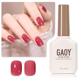 GAOY Jelly Nude Gel Nail Polish, 16ml Sheer Pink Translucent Soak Off Gel Polish, UV Light Cure for Nail Art DIY, 1993 Blushing Red