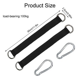 Zczfv Tree Swing Hammock Straps 2 x 30 cm Swing Straps with 2 Carabiner and 2 D-Ring, Adjustable Heavy Tree Swing Straps for Swing Camping Hammock