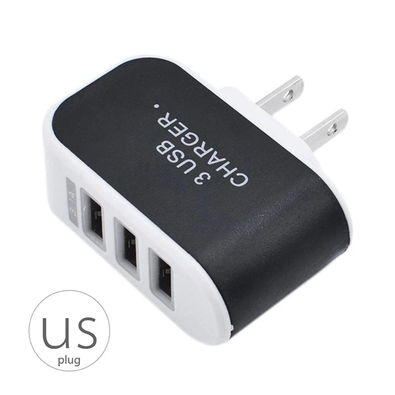Multi 3-Port USB Home Wall Charger Plug Glowing Light 3.1A