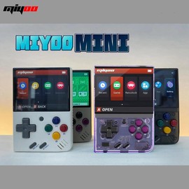 Miyoo Mini Plus Handheld Game Console 3.5 inch Classic System Retro Video Games Consoles Portable Rechargeable Hand Held with Case White - Color: black
