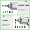 Keadic 10 Set Impact Wrench Retainer Rings with O-Ring, 1/2”