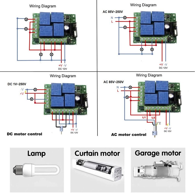 QIACHIP DC 12V Relay Remote Switch Wireless RF Remote Control