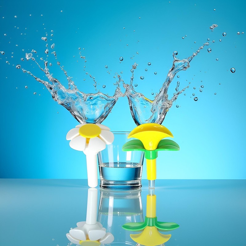 2Pcs Cat Fountain Replacement Flower Nozzle Head for Round Cubic