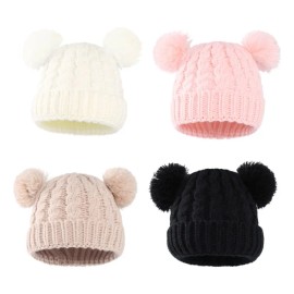 Gorro De Invierno Para Bebé Con Pompón, Gorro De Punto